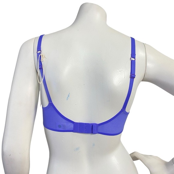 Aerie Smoothez Microfiber Unlined Balconette Bra Purple 32C Underwire NWT - Picture 3 of 5